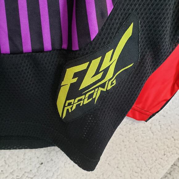 FLY Racing FlyLite Jersey Mens 2XL Purple Black Red Moto MX BMX Graphic - Picture 3 of 9